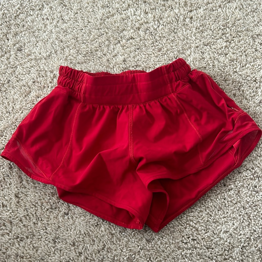 lululemon red hotty hot shorts